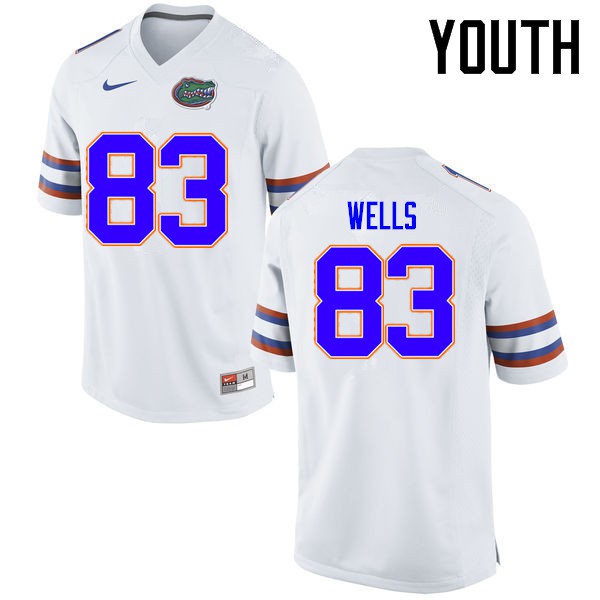 Florida Gators Youth #83 Rick Wells College Football Jerseys White